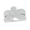 Thumbnail Image 1 of 1 CT. T.W. Diamond Multi-Row Crossover Ring in 14K White Gold