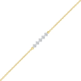 1/8 CT. T.W. Diamond Five Stone Anklet in 10K Gold - 10&quot;