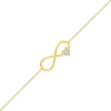 Thumbnail Image 1 of 1/20 CT. T.W. Diamond Infinity Heart Anklet in 10K Gold - 10"
