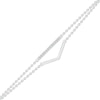 Thumbnail Image 1 of 1/20 CT. T.W. Diamond Bar Double Strand Anklet in Sterling Silver - 10"
