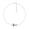 Thumbnail Image 2 of 1/15 CT. T.W. Black Diamond Cross Anklet in Sterling Silver with Black Rhodium - 10"