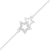 Thumbnail Image 0 of 1/20 CT. T.W. Diamond Double Star Anklet in Sterling Silver - 10"