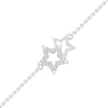 Thumbnail Image 1 of 1/20 CT. T.W. Diamond Double Star Anklet in Sterling Silver - 10"