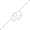 Thumbnail Image 1 of Diamond Accent Elephant Heart Anklet in Sterling Silver - 10"