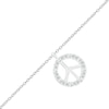 Thumbnail Image 0 of 1/20 CT. T.W Diamond Peace Sign Anklet in Sterling Silver - 10"