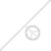 Thumbnail Image 1 of 1/20 CT. T.W Diamond Peace Sign Anklet in Sterling Silver - 10"