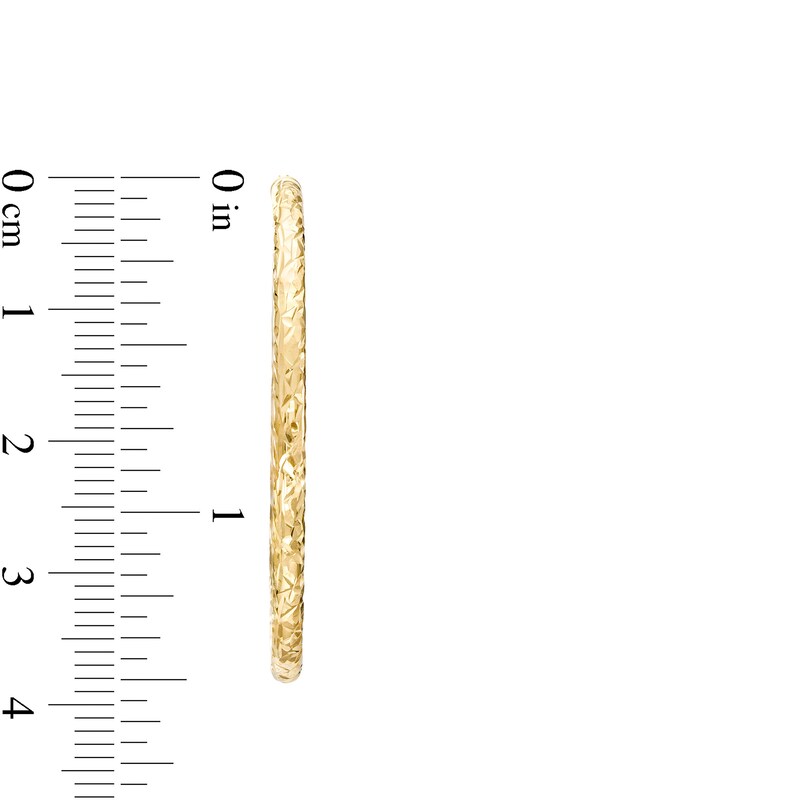 Main Image 3 of 40.0mm Diamond-Cut Tube Hoop Earrings in 14K Gold