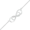 Thumbnail Image 1 of Diamond Accent Double Infinity Anklet in Sterling Silver - 10"