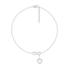 Thumbnail Image 2 of 1/20 CT. T.W. Diamond Infinity Heart Drop Anklet in Sterling Silver - 10"