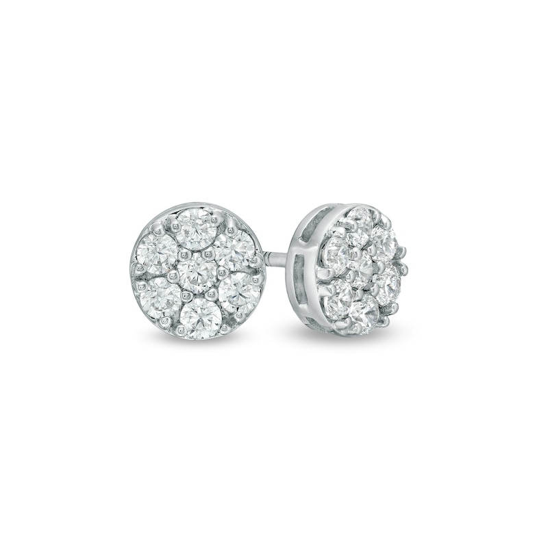 Main Image 1 of 1/2 CT. T.W.  Multi Lab-Grown Diamond Stud Earrings in 14K White Gold (F/SI2)