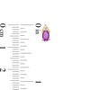 Thumbnail Image 3 of Oval Amethyst and 1/20 CT. T.W Diamond Stud Earrings in 10K Gold