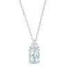 Thumbnail Image 1 of Oval Aquamarine and 1/20 CT. T.W. Diamond Pendant in 10K White Gold