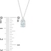 Thumbnail Image 3 of Oval Aquamarine and 1/20 CT. T.W. Diamond Pendant in 10K White Gold