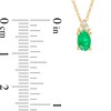 Thumbnail Image 3 of Oval Emerald and 1/20 CT. T.W. Diamond Tri-Sides Pendant in 10K Gold