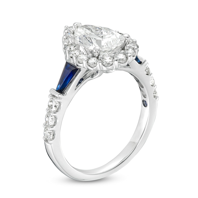 Main Image 3 of Vera Wang Love Collection 2-1/6 CT. T.W. Pear-Shaped Certified Lab-Grown Diamond Frame Engagement Ring in 14K White Gold (F/VS2)