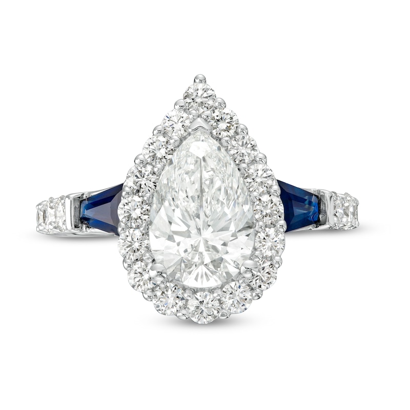 Main Image 4 of Vera Wang Love Collection 2-1/6 CT. T.W. Pear-Shaped Certified Lab-Grown Diamond Frame Engagement Ring in 14K White Gold (F/VS2)