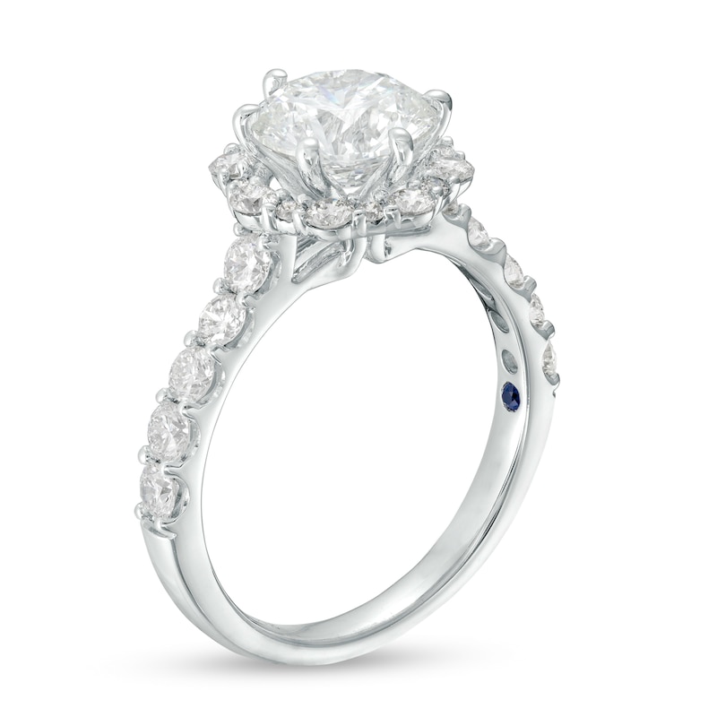 Main Image 3 of TRUE Lab-Grown Diamonds by Vera Wang Love 2-1/3 CT. T.W. Flower Frame Engagement Ring in 14K White Gold (F/VS2)