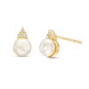 Thumbnail Image 1 of 5.0mm Freshwater Cultured Pearl and 1/20 CT. T.W. Diamond Stud Earrings in 10K Gold