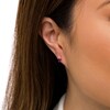 Thumbnail Image 2 of Oval Ruby and 1/20 CT. T.W. Diamond Stud Earrings in 10K Gold