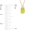 Thumbnail Image 3 of Oval Peridot and 1/20 Diamond CT. T.W. Diamond Pendant in 10K Gold