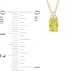 Thumbnail Image 2 of Oval Peridot and 1/20 Diamond CT. T.W. Diamond Pendant in 10K Gold