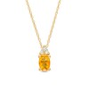 Thumbnail Image 1 of Oval Citrine and 1/20 CT. T.W. Diamond Pendant in 10K Gold