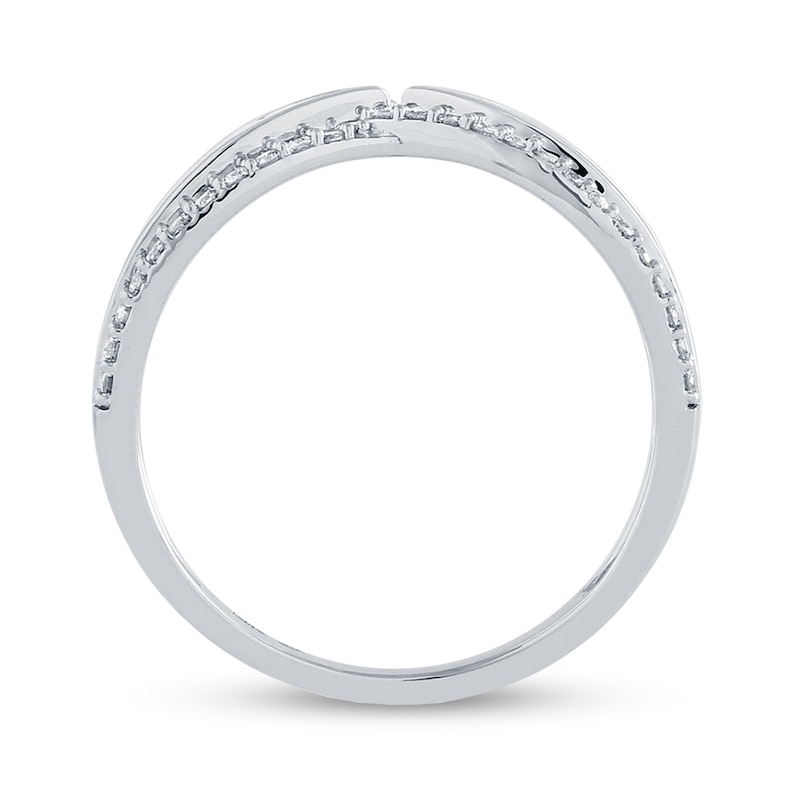 Main Image 2 of 1/2 CT. T.W. Baguette and Round Diamond Triple Row Twist Ring in 14K White Gold