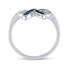Thumbnail Image 2 of 1/20 CT. T.W. Blue Diamond Bow Ring in Sterling Silver