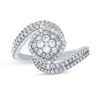 Thumbnail Image 1 of 3/4 CT. T.W. Cushion-Shaped Multi-Diamond Frame Tilted Bypass Ring in 10K White Gold