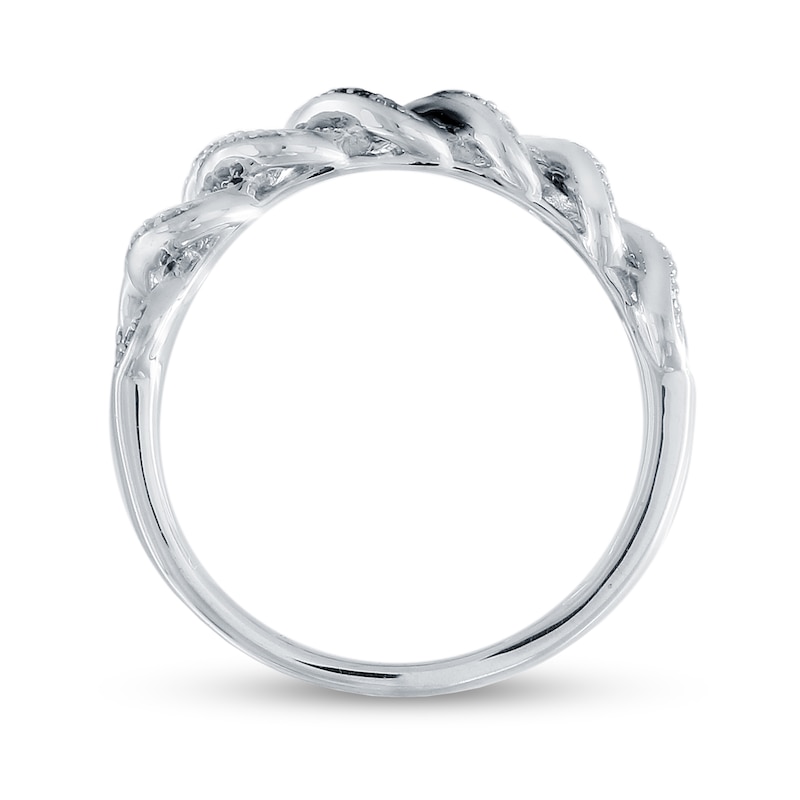 Main Image 2 of 1/5 CT. T.W. Cuban Chain Link Ring in Sterling Silver