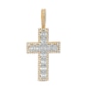 Thumbnail Image 0 of Men's 2-1/4 CT. T.W. Baguette and Round Diamond Frame Cross Necklace Charm in 10K Gold