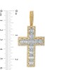 Thumbnail Image 1 of Men's 2-1/4 CT. T.W. Baguette and Round Diamond Frame Cross Necklace Charm in 10K Gold