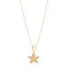 Thumbnail Image 1 of Child's Mini Textured Starfish Split Bail Drop Pendant in 14K Gold – 13"