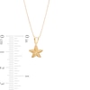 Thumbnail Image 2 of Child's Mini Textured Starfish Split Bail Drop Pendant in 14K Gold – 13"
