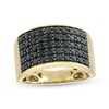 Thumbnail Image 1 of 2 CT. T.W. Black Diamond Multi-Row Ring in 10K Gold
