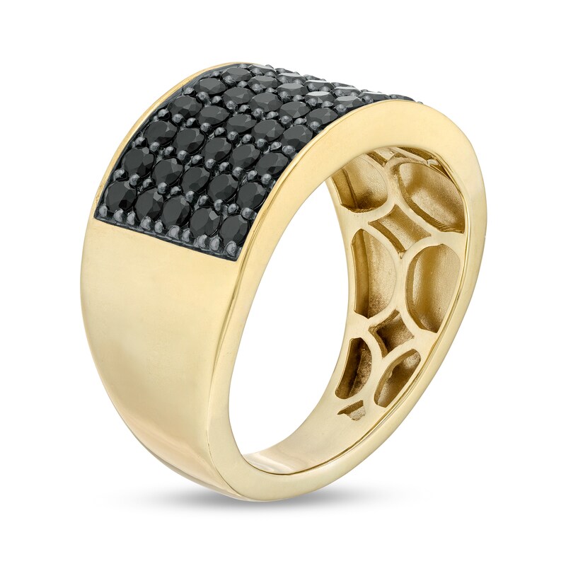 Main Image 3 of 2 CT. T.W. Black Diamond Multi-Row Ring in 10K Gold