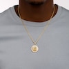 Thumbnail Image 2 of Men's 1/4 CT. T.W. Diamond Frame Lion's Head Medallion Pendant in 10K Gold – 20"