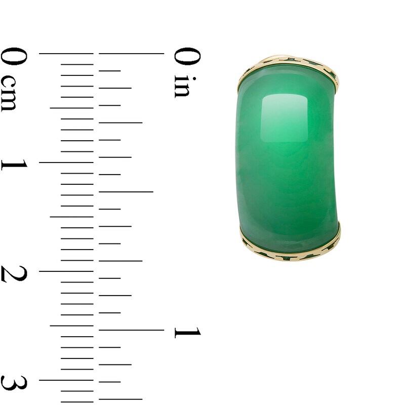 Main Image 2 of Half-Moon Dyed Jade Drop Earrings in 14K Gold