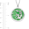 Thumbnail Image 2 of 22.0mm Dyed Jade Textured Dragon Circle Pendant in Sterling Silver