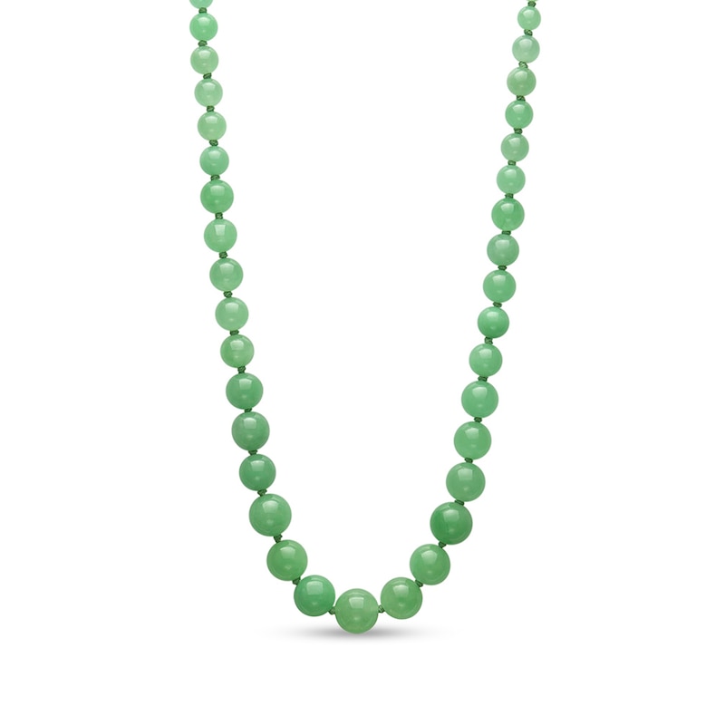 Main Image 1 of 6.0-10.0mm Dyed Jade Graduated Strand Necklace in Sterling Silver – 20"