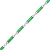 Thumbnail Image 2 of Dyed Jade Tube Link Bracelet in Sterling Silver – 7.5"