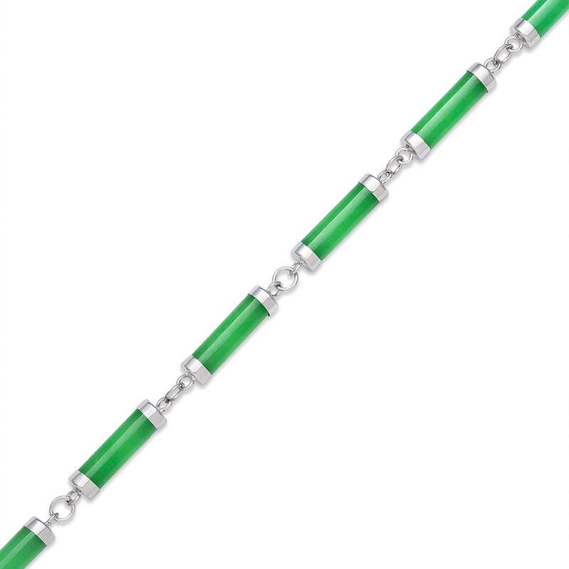 Main Image 2 of Dyed Jade Tube Link Bracelet in Sterling Silver – 7.5"