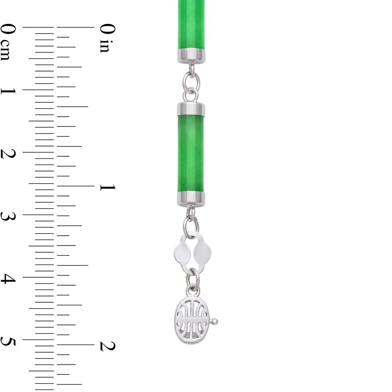 Main Image 3 of Dyed Jade Tube Link Bracelet in Sterling Silver – 7.5"