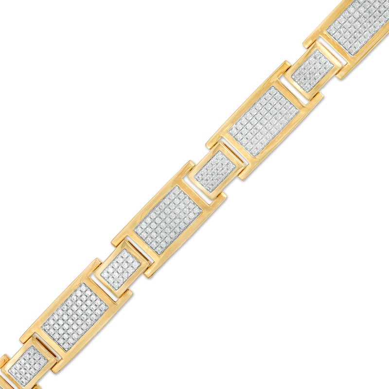 Main Image 1 of Men's 3 CT. T.W. Multi-Diamond Link Bracelet in 10K Gold – 8.5"