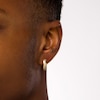 Thumbnail Image 2 of Men's 1/4 CT. T.W. Diamond Nine Stone Huggie Hoop Earrings in 10K Gold