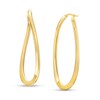 Thumbnail Image 1 of 3.0mm Wavy Flat Oval Tube Hoop Earrings in 14K Gold