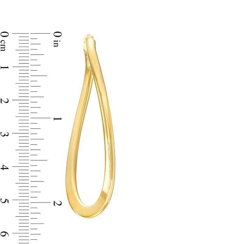 Main Image 2 of 3.0mm Wavy Flat Oval Tube Hoop Earrings in 14K Gold