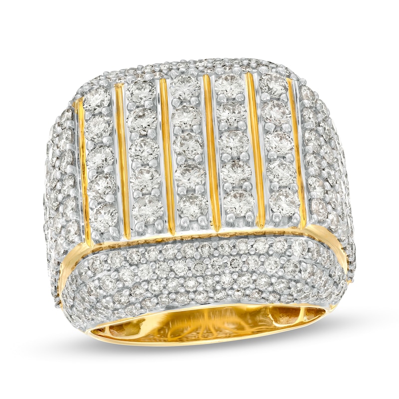 Main Image 1 of Men's 6 CT. T.W. Diamond Multi-Row Ring in 10K Gold