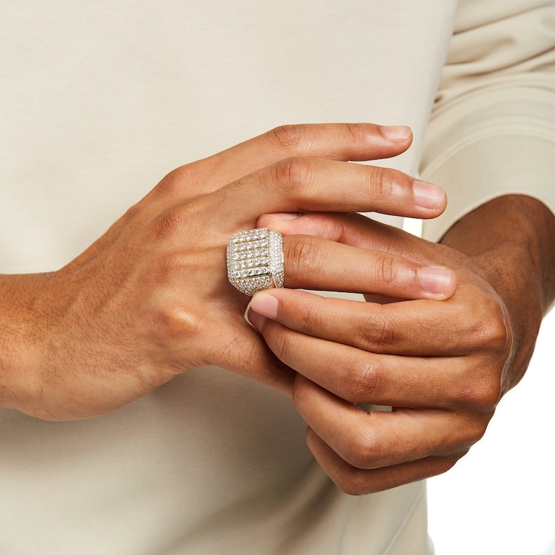 Main Image 2 of Men's 6 CT. T.W. Diamond Multi-Row Ring in 10K Gold