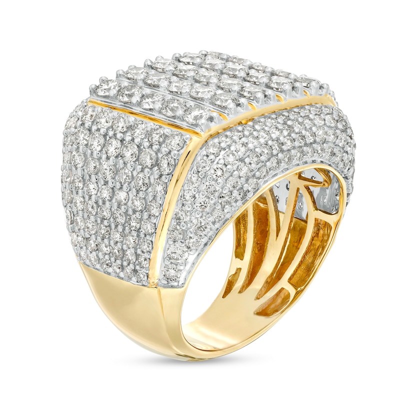 Main Image 3 of Men's 6 CT. T.W. Diamond Multi-Row Ring in 10K Gold